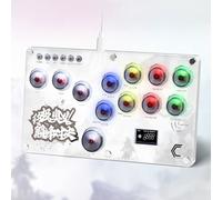 Fighting Game Controller, Arcade Stick 16Keys All-Button Gamerfinger with Custom RGB & Turbo Functions,Arcade Controller Street Fight for PC/Ps3/Ps4/Switch Game Keyboard-Supports Hot Swap & SOCD