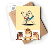 Fighting Japanese Traditional Sumo Postcards Envelopes Cards Mailing Year Horse