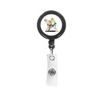 Fighting Japanese Traditional Sumo Retractable Keychain Badge Holder ID Badge