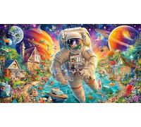 Fighting-Jet-Flying-Over-Villages-with-Coins 1000 Piece Jigsaw Puzzle for Adults - Recycled Cardboard Decoration 38x26cm/1000pcs