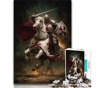 Fighting Knight 1000 Piece Jigsaw Puzzles,Challenging Game And Family Play for Is Ideal As A Gift for The Whole Family 50x75cm