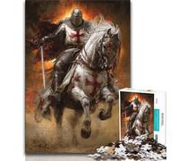 Fighting Knight 1000 Piece Jigsaw Puzzles for Teenagers,Family Game Stress Reliever Difficult Challenge Artists Collection,Fine Art (38x26cm)