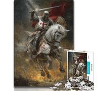 Fighting Knight Adult Jigsaws 1000 Pieces Difficult,Learning Educational Toys Family Games with Matching Poster And Trivia Sheet (50x75cm)