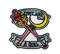 Fighting Like a Girl Power Feminist Gift Embroidered Iron on sew on Patch Applique for Clothing