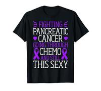 Fighting Pancreatic Cancer Going Through Chemo Purple Ribbon T-Shirt