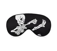 Fighting Skeleton Sleep Mask Blindfold Funny Skull Adjustable Super-Smooth Soft Eye Mask Cover for Men Women Travel and Nap