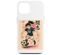 Fighting Spirit Soccer Girl, Anime Style Football Player Case for iPhone 13