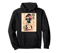 Fighting Spirit Soccer Girl, Anime Style Football Player Pullover Hoodie
