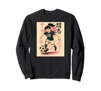 Fighting Spirit Soccer Girl, Anime Style Football Player Sweatshirt