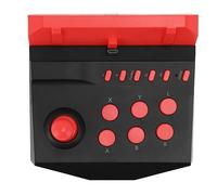 Fighting Stick Controller, Burst Function, Professional Game Fighting Joystick, Classic Design, Sturdy Shell for Game Console (Black Red)