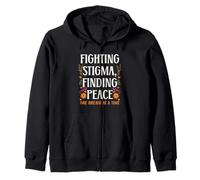 Fighting Stigma Finding Peace Mental Health Awareness Zip Hoodie