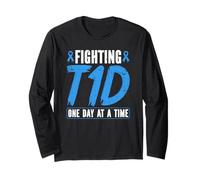 Fighting T1D One Day at a Time Diabetes T1D Long Sleeve T-Shirt