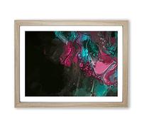 Fighting The Night In Abstract Modern Art Framed Print | A2 Oak Framed Wall Art | Ready to Hang | Abstract Fantasy Picture | Living Room Bedroom Lounge Office