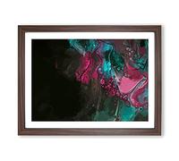 Fighting The Night In Abstract Modern Art Framed Print | A2 Walnut Framed Wall Art | Ready to Hang | Abstract Fantasy Picture | Living Room Bedroom Lounge Office
