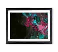 Fighting The Night In Abstract Modern Art Framed Print | A4 Black Framed Wall Art | Ready to Hang | Abstract Fantasy Picture | Living Room Bedroom Lounge Office