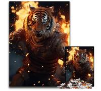 Fighting Warrior TigerPuzzle 1000 Pieces Jigsaw Paper Jigsaw Puzzles Interactive Family Game Ideal Family Activity Game 1000 PCS(38x26cm)