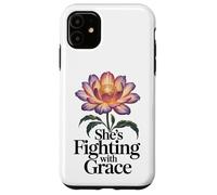 Fighting With Grace Breast Cancer Awareness Gift for Women Case for iPhone 11
