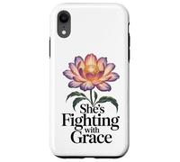 Fighting With Grace Breast Cancer Awareness Gift for Women Case for iPhone XR