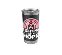 Fighting with Hope Breast Cancer Awareness Stainless Steel Insulated Tumbler