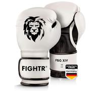 FIGHTR® Premium Boxing Gloves - Ideal Stability & Impact Strength | Punching Gloves for Boxing, MMA, Muay Thai, Kickboxing & Martial Arts | Includes Carry Bag (White/Black, 12 oz)