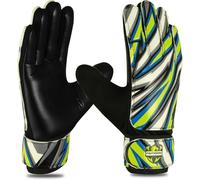 FIGHTSENSE Soccer Goalie Gloves for Kids Youth Boys,Football Goalkeeper Gloves,4mm Latex Palm,Breathable,Anti-Slip Strong Grip,Double Wrist Protection (Yellow, Size 4 Suitable for 6-9 Years)