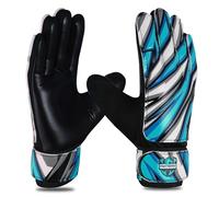 FIGHTSENSE Soccer Goalie Gloves for Kids Youth Boys,Football Goalkeeper Gloves,4mm Latex Palm,Breathable,Anti-Slip Strong Grip,Double Wrist Protection (Blue, Size 3 Suitable for 5-6 Years)