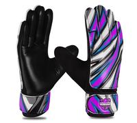FIGHTSENSE Soccer Goalie Gloves for Kids Youth Boys,Football Goalkeeper Gloves,4mm Latex Palm,Breathable,Anti-Slip Strong Grip,Double Wrist Protection (Purple, Size 5 Suitable for 9-12 Years)