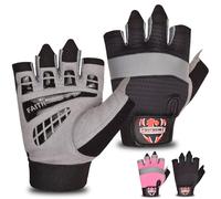 FIGHTSENSE Workout Gloves for Men and Women,Weight Lifting Gloves with Enhanced Grip,Padded Palm,Adjustable Wrist Straps and Breathable Design for Optimal Performance & Comfort in Gym (Gray, M)