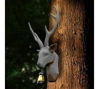 Figorona 3D head Wall Mount Ornament, Resin Home Accessories Wall Decorations, Deer Decor for Patio, Balcony, Indoor Decoration and as Gifts (D-Grey)