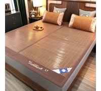 FIgpmwld Foldable Bamboo Cooling Mat Carbonised -Slip Summer Sleeping Pad Multiple Sizes(C,180 * 200CM)