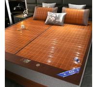 FIgpmwld Foldable Bamboo Cooling Mat Carbonised -Slip Summer Sleeping Pad Multiple Sizes(F,180 * 200CM)