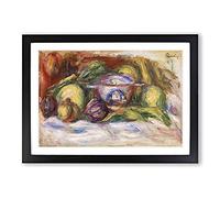 Figs and Apples by Pierre-Auguste Renoir Framed Print | A2 Black Framed Wall Art | Ready to Hang | Modern Nature Picture | Living Room Bedroom Lounge Office
