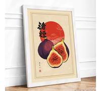Figs and Morning Sun Japandi Framed Wall Art Print A3 (42×29.7cm) White, Wall Decor for Living Room, Bedroom, Office & Home, Ready to Hang, Art Gift