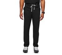 FIGS Cairo Cargo Scrub Pants for Men - Classic Straight Leg Fit, 9 Pockets, 4-Way Stretch, Anti-Wrinkle Men’s Scrub Pants, Black, Large