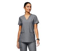 FIGS Casma Scrub Top for Women - Classic Fit, 3 Pockets, Four-Way Stretch, Anti-Wrinkle, Graphite 3.0, L
