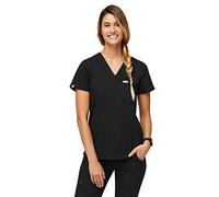 FIGS Catarina One-Pocket Scrub Top for Women - Black, XS