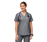 FIGS Catarina Scrub Tops for Women - Classic Fit, 1 Pocket, Four-Way Stretch, Anti-Wrinkle, Graphite, S