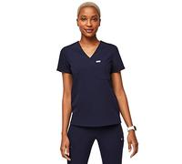 FIGS Catarina Scrub Tops for Women - Classic Fit, 1 Pocket, Four-Way Stretch, Anti-Wrinkle, Navy Blue 3.0, S