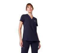 FIGS Catarina Scrub Tops for Women - Classic Fit, 1 Pocket, Four-Way Stretch, Anti-Wrinkle, Navy Blue 3.0, XS