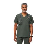 FIGS Chisec Three-Pocket Scrub Top for Men - Moss, XS