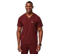FIGS Leon Scrub Top for Men - 3 Pockets, Tailored Fit, Modern V-Neck, 4-Way Stretch, Moisture-Wicking Men's Scrubs, Bnd, XS