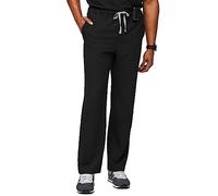 FIGS Pisco Basic Scrub Pants for Men - Structured Fit, Straight Leg, 4 Pockets, Anti-Wrinkle Men’s Scrub Pants, Blk, Large