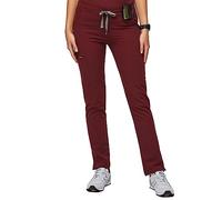 FIGS YOLA Skinny Scrub Pants for Women - Moisture-Wicking Medical Scrub Pants - red - X-S Petite