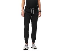 FIGS Zamora Jogger Maternity Scrub Pants for Women - Slim Fit, 5 Pockets, 4-Way Stretch, Anti-Wrinkle, Black, XXS