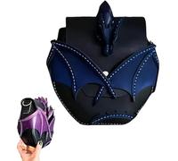 Figskey Dragon Embrace Shoulder Bag Natural Leather,Handmade Dragon Leather Bag,Unique Novelty Women's Large Crossbody Handbag (Black)
