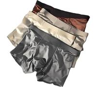 Figskey Elegant Silk Men's Ice Silk Underwear Mulberry Men's Boxer Briefs, Seamless Comfort, Breathable Cool Boxer Briefs, Moisture-Wicking Underwear (UK, Alpha, 4XL, Regular, Regular, Mixed 4pc)