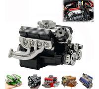 Figskey V8 Small-Block Engine Model Kits,Car Engine Model Kit,Mini V8 Engine Kit,Build Your Own Working Model Engine,Display Model or Gift for Car Enthusiasts (Black)