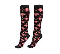 Figtihw Tie Dye Compression Socks Knee High Support Socks For Women Men Running Athletic Hiking, Uterus, One size