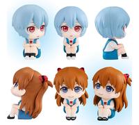 Figura de cabeza grande de neón de Genesis Evangelion, modelo de Ayanami Rei Asuka, postura sentada, adorno de coche, juguete pa 01