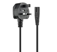 Figure 8 2 Pins Mains C7 UK Plug Power Supply Cord Cable Lead for TV / Printers / Sky Box / xBox One / PS3 / PS4 / PS5 / Radio / Piano etc - Black (1 Meter)